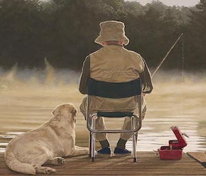 Рыбачим с собакой